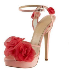 linda senhora rosa flowerbuckle cinta plataforma sandálias sapatos